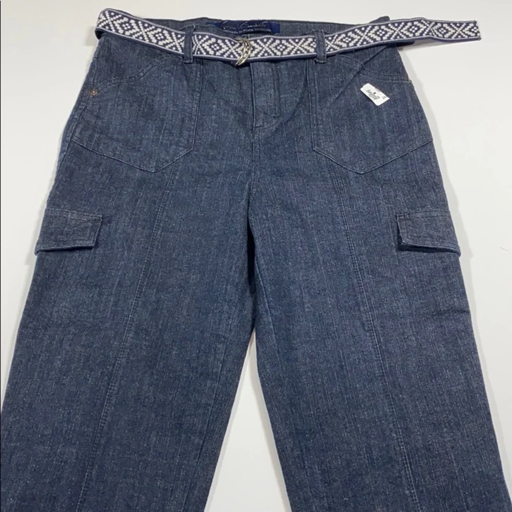 Gloria Vanderbilt SZ 8 Belted Blue Denim Jeans Capri New. D22 - Picture 3 of 12